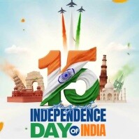 Weiß India Independence Day Persegi Template