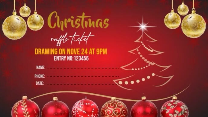 Copy of 3d 3d Raffle Ticket, Merry Christmas Flyer Design And Free ...