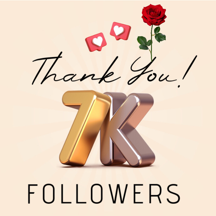 Copy of 3d 7k Thank You Followers Instagram Post | PosterMyWall