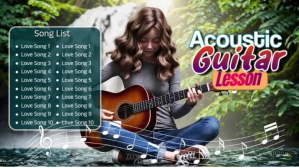 3D Acoustic Guitar Renders Thumbnail YouTube-miniature template