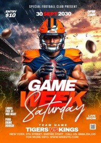 3d American Football Online Editable Template A3