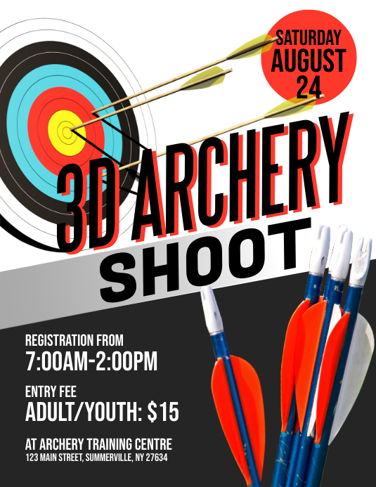 3D Archery Shoot Flyer Template PosterMyWall