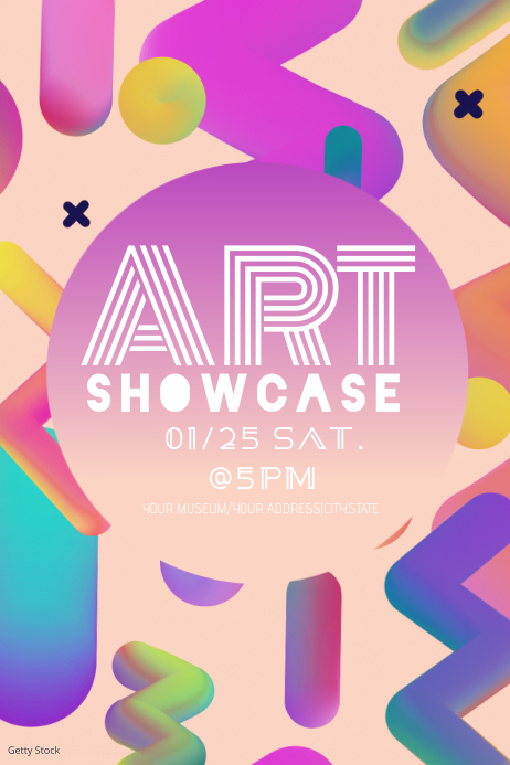 3D Art Showcase Poster Template | PosterMyWall