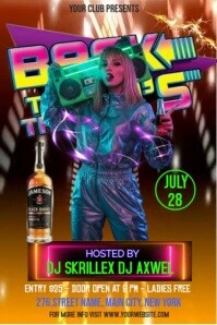 3d Back To The 80s Video Poster template