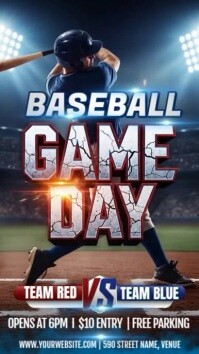 3d Baseball Game Day Instagram Story template