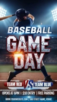 3d Baseball Game Day Instagram Story template