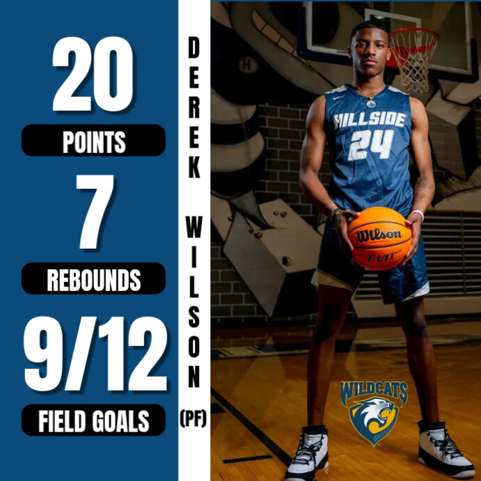 Basketball Player Stat Posts Copy of 3d Basketball Player Stat Instagram Post | PosterMyWall