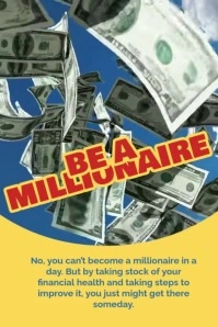 3d Be A Millionaire Day Poster template