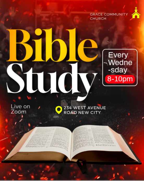 3d Bible Study Sunday Church Service Program Scripture Pastor Ministry ...