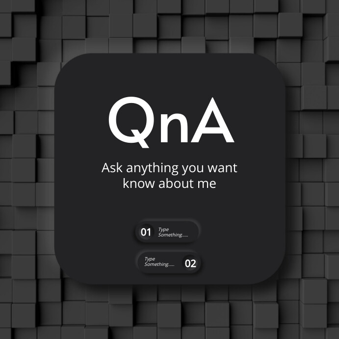 3d Black & White 3d Qna Instagram Post Template | PosterMyWall
