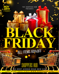 3d Black Friday November Retail Shopping Big Discount Offer Mega Sale Promotion Flyer Template Insta Instagram Portrait