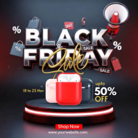 3d Black Friday Sale Square (1:1) template