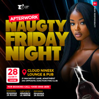 3D Black Maximalist Red Friday Night Party Event Flyer for Social Media Instagram Post template
