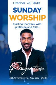 3d Blue And Yellow Church Event Invitation Graphic Pinterest-Grafik template