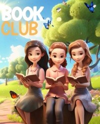 3d Book Club Instagram Portrait template