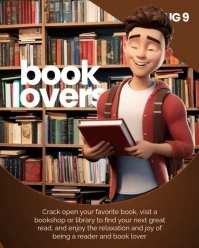3d Book Lover Instagram Portrait template