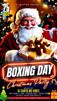 3d Boxing Day Christmas December 26th Santa Gift Night Club Party Event Video Animation Flyer Templa Instagram Story template