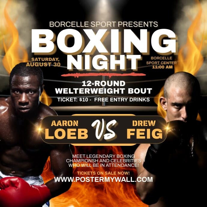 3d Boxing Night Persegi (1:1) template