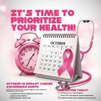 3d Breast Cancer Awareness Instagram Post template