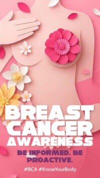 Pink Breast Cancer Awareness Historia de Instagram Template