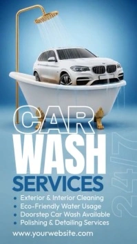3d Car Wash Service Ad Instagram Story Instagram-verhaal template