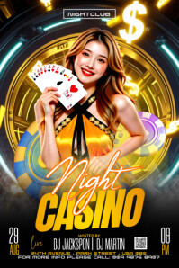 3d Casino Night Poster Flyer Poster template