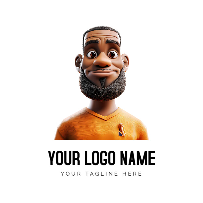 3D Character Cartoon 徽标 template