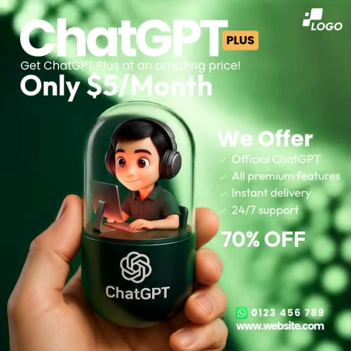 3d Chatgpt Subscription Instagram Post template