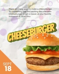 Белый Cheeseburger Promotion Instagram Portrait Template