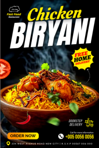 Black Chicken Biryani Promotion Poster Template