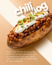 3d Chili Dog Day Instagram Portrait template