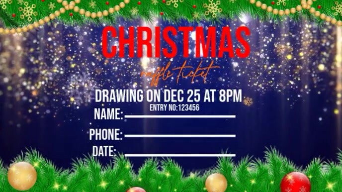 3d Christmas Raffle Ticket Digital Display (16:9) Template | PosterMyWall