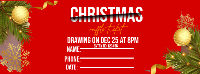 3d Christmas Raffle Ticket Facebook Cover Photo Templat | PosterMyWall