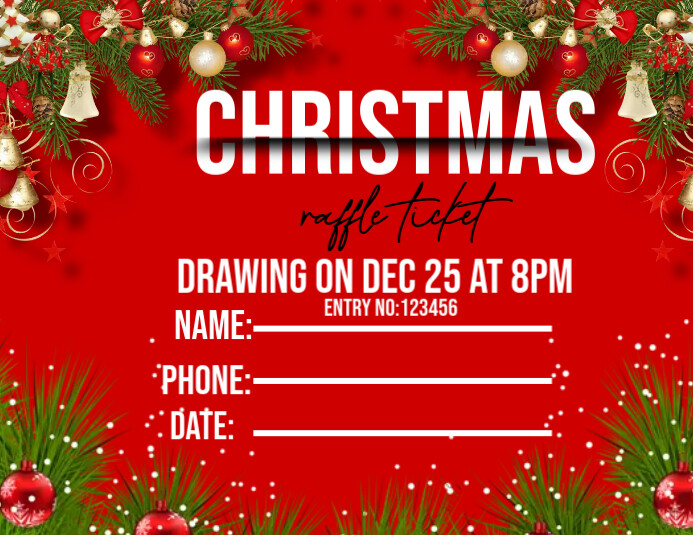 3d Christmas Raffle Ticket Flyer (us Letter) Template | PosterMyWall