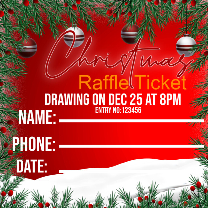 Copy of 3d Christmas Raffle Ticket Instagram Post | PosterMyWall