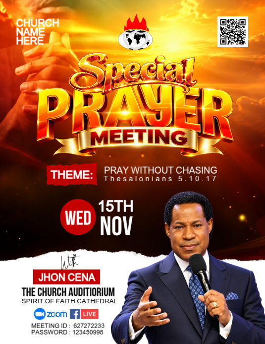 3d Church Prayer Meeting Flyer Template | PosterMyWall