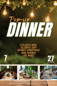 3d Collage Pop-up Dinner Poster template