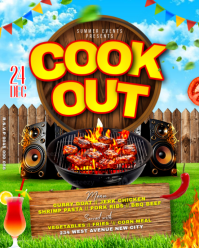 3d Cookout Bbq Grill Party Barbecue Backyard Meat Roasting Family Gathering Event Invite Flyer Templ Instagram Portrait template