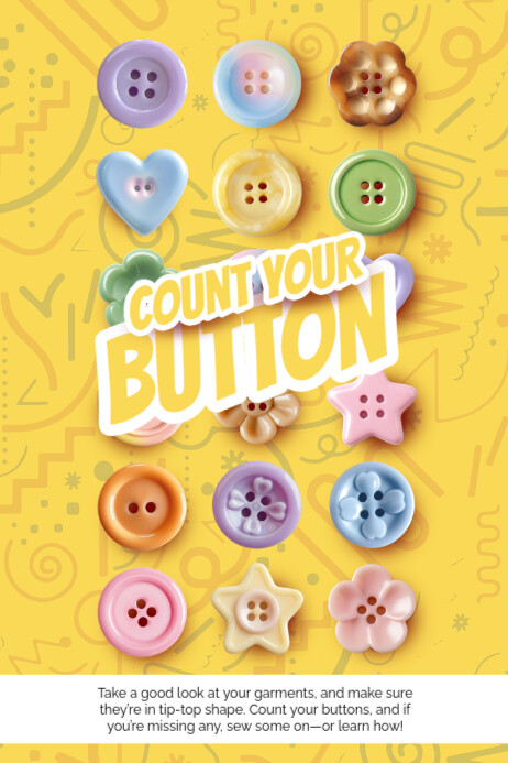3d Count Your Button Day Poster Template | PosterMyWall