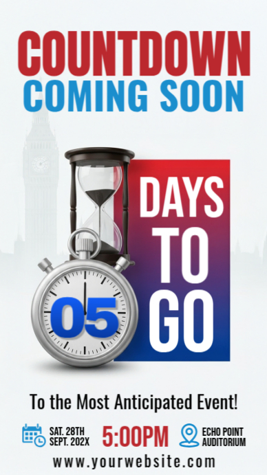 3d Countdown Digital Display (9:16) template