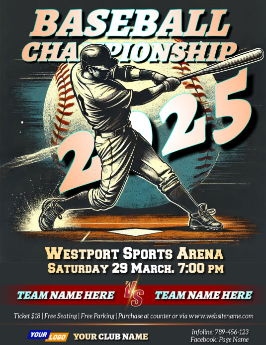 Copy of 3d Creative Classic Baseball Tournament Flyer PosterMyWall