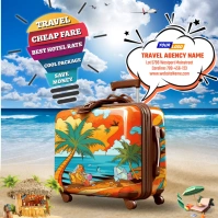 3D Creative Travel Agency Ad Poster โพสต์บน Instagram template