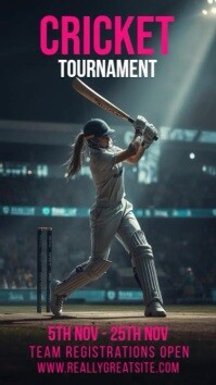 3d Cricket Tournament Digital Display (9:16) template