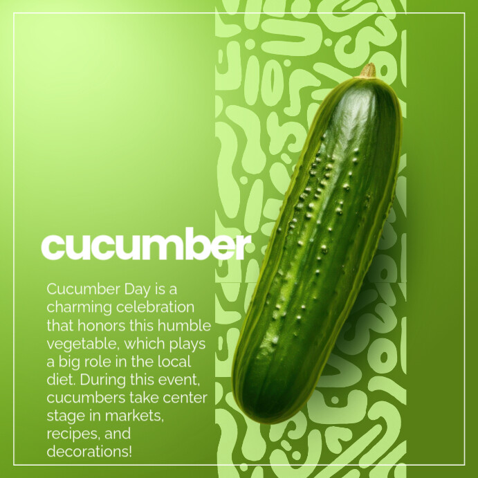 3d Cucumber Day Instagram Post template
