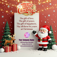 Grå Christmas Greeting Instagram Post Template
