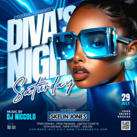 3d Diva's Night Party Flyer Instagram Post Instagram-Beitrag template