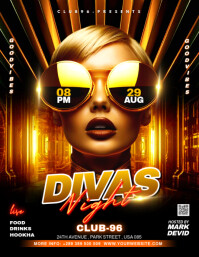3d Divas Night Flyer Flyer (us Letter) template