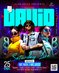 3d Dj Live Show Mix Artist Performance Night Club Deejay Party Event Music Festival Concert Flyer In Instagram Portrait template