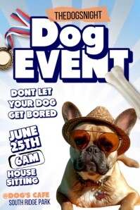 3d Dog Event  Poster Póster template