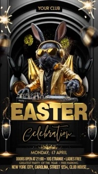3d Easter Party Digital Display (9:16) template